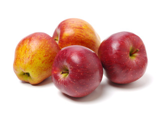 Red apples isolated on white background