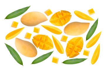 ripe mango on white background