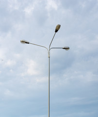 high street lights against the sky