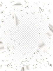 White shiny confetti on transparent background - 278486971