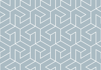 Abstract geometric pattern. A seamless vector background. White and blue ornament. Graphic modern pattern. Simple lattice graphic design