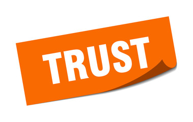 trust sticker. trust square isolated sign. trust