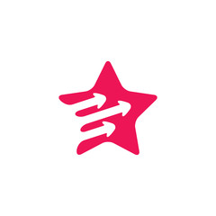 geometric star movement arrow simple logo vector