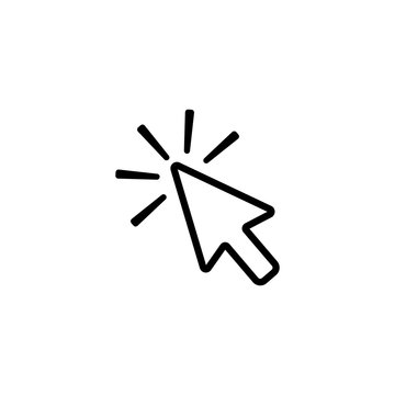 Click contour arrow, icon to click vector icon