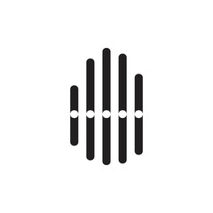 abstract sound waves finger shape logo vector