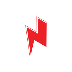 letter n thunder shape geometric logo vector