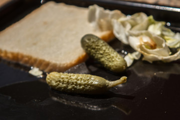 Green Pickled Gherkins frozen melting