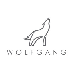 Simple elegant monoline wolves logo design.