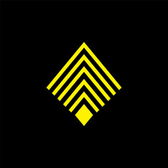 arrow geometric stripes square logo vector