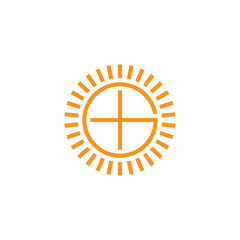 letter g plus shine line logo vector