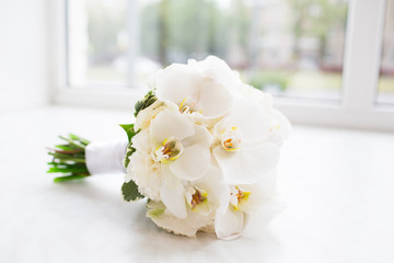 Beautiful bouquet of flowers for wedding ceremony