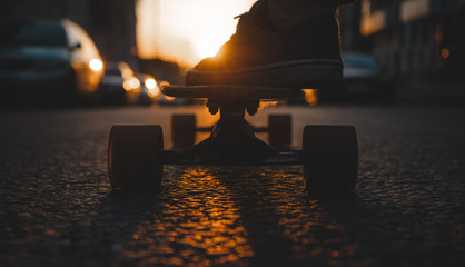 Skateboard at sunset