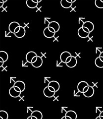Gender Symbol Icon Seamless Pattern, Male Female Biological Sex Symbol Icon