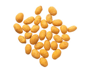 Crispy peanut isolated on white background.