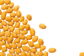 Crispy peanut isolated on white background.