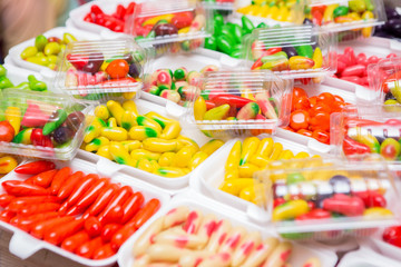 Selective focus of  Colorful Thai dessert