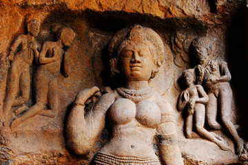 Ellora caves statues, Aurangabad, Maharashtra, India