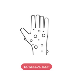 Eczema hand skin line icon.