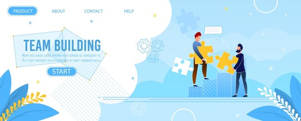 Team Building Landing Page Jigsaw Puzzle Design