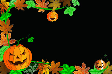  beautiful background with orange pumpkin, Halloween background