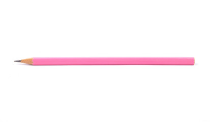 Gespitzter rosa Bleistift auf weiss