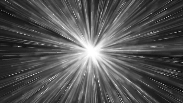 Explosion white lights sparkles. Glowing light explodes. Flare in center. 4k Festive silver motion background.