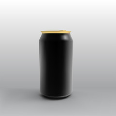 Aluminum gold Can on light background. Stock vector illustration.