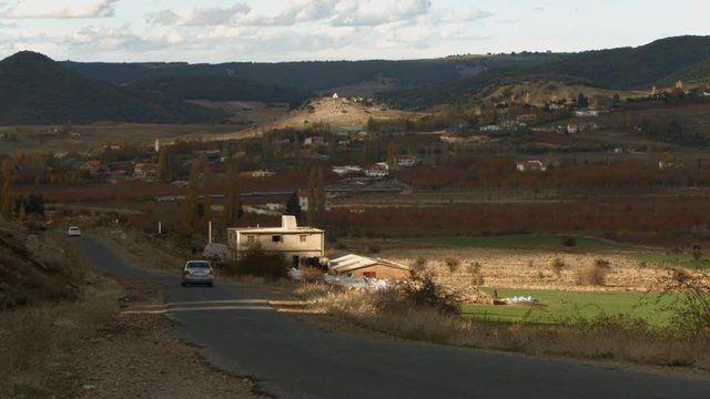 The road to a Moroccan village in the Atlas Mountains.