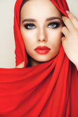 Arabic woman with red lips