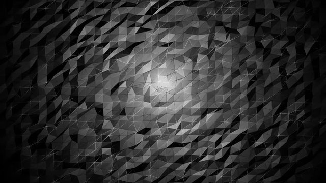 Abstract cg low polygonal Grey surface. Geometric triangular lines. 4k motion technology background. Triangle segments. Luxury backdrop. Wireframe