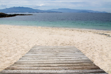 Fototapeta premium landscape of the beach with sea and sand, galicia