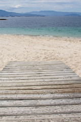 Fototapeta premium landscape of the beach with sea and sand, galicia