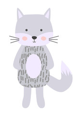 Cute cartoon cat boy in scandinavian style. Childish print for nursery, kids apparel,poster, postcard.