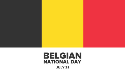 Belgian National Day. Belgium Independence day. Annual holiday in Belgium, celebrated in Jule 21. Patriotic design. Poster, greeting card, banner and background. Vector illustration
