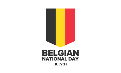 Fototapeta premium Belgian National Day. Belgium Independence day. Annual holiday in Belgium, celebrated in Jule 21. Patriotic design. Poster, greeting card, banner and background. Vector illustration