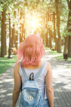 Outdoors Red Head Back View