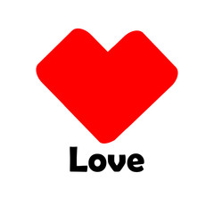 The heart is geometric. Logo love. Vector illustration