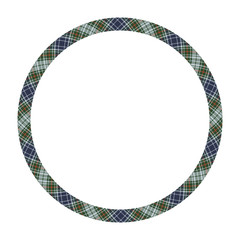 Circle borders and frames vector. Round border pattern geometric vintage frame design. Scottish tartan plaid fabric texture. Template for gift card, collage, scrapbook or photo album and portrait..