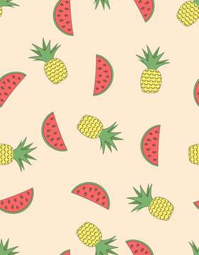 pineapples and watermelon pattern