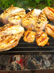grilled chicken on the grill