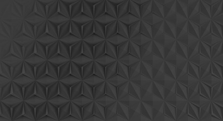 Fototapeta premium Triangular abstract geometric dark background of triangular volumetric elements of different random size. 3D illustration