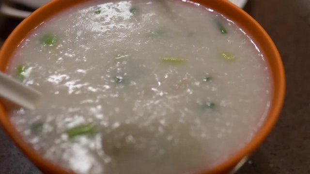congee and steam rice roll from asia