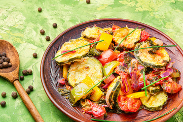 Grilled zucchini in Greek