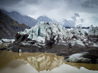 Glacier slowly melting in Iceland