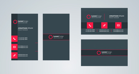 Fototapeta na wymiar Double-sided creative business card template. Portrait and landscape orientation. Horizontal and vertical layout. Vector illustration