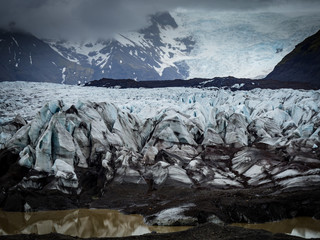 Glacier slowly melting in Iceland