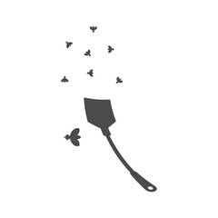Fly swatter to kill flies and insects icon in flat style.Vector illustration.