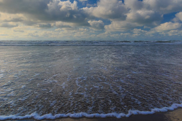 Storm on the Caspian Sea coast near Baku