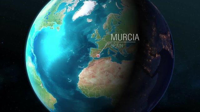 Spain - Murcia - Zooming from space to earth