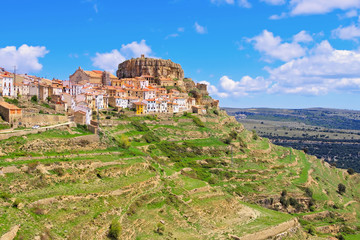die alte mittelalterliche Stadt Ares del Maestrat, Castellon in Spanien - the old medieval town of...